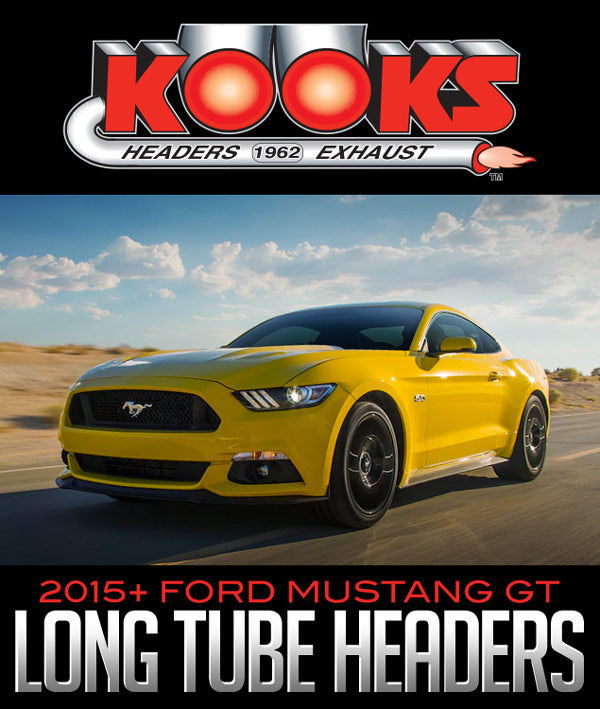 KOOKS STAINLESS STEEL STEPPED LONG TUBE HEADERS: 2015+ FORD MUSTANG GT