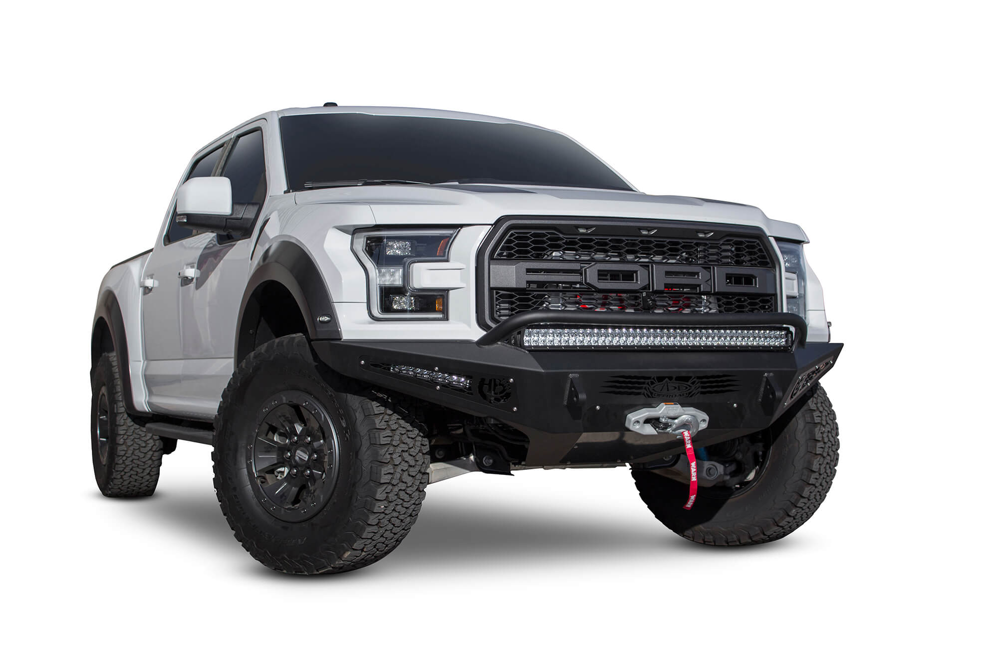 Addictive Desert Designs 17-18 Ford F-150 Raptor HoneyBadger Front Bumper w/ Winch Mount - 0