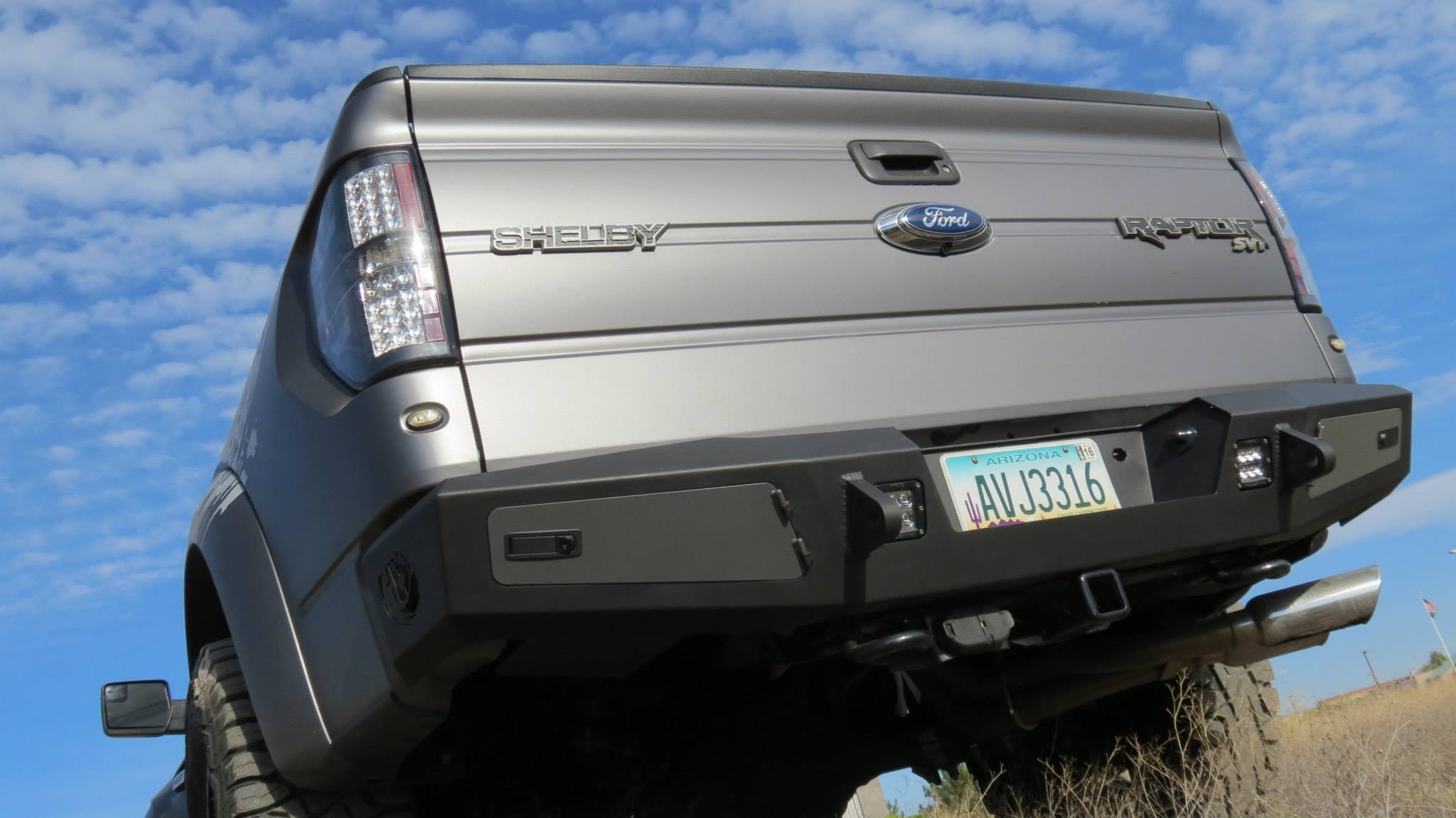 Addictive Desert Designs 10-14 Ford F-150 Raptor HoneyBadger Rear Bumper w/ Tow Hooks