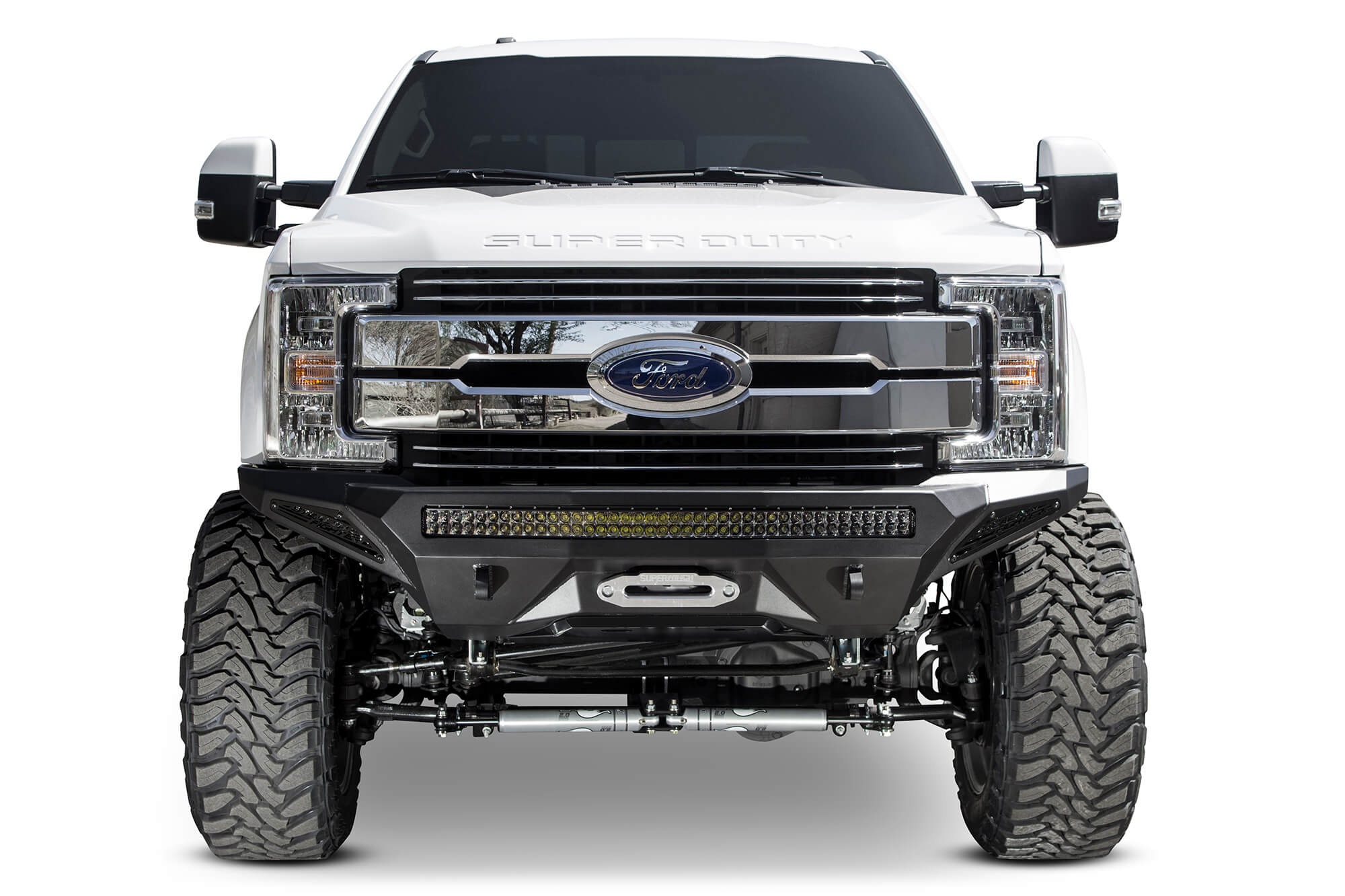 Addictive Desert Designs 17-18 Ford F-250 Super Duty Stealth Fighter Front Bumper w/ Winch Mounts