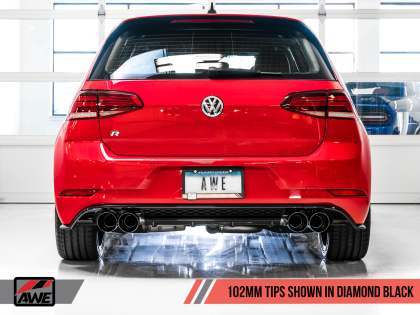 AWE Track Edition Exhaust for MK7.5 Golf R - Diamond Black Tips, 102mm