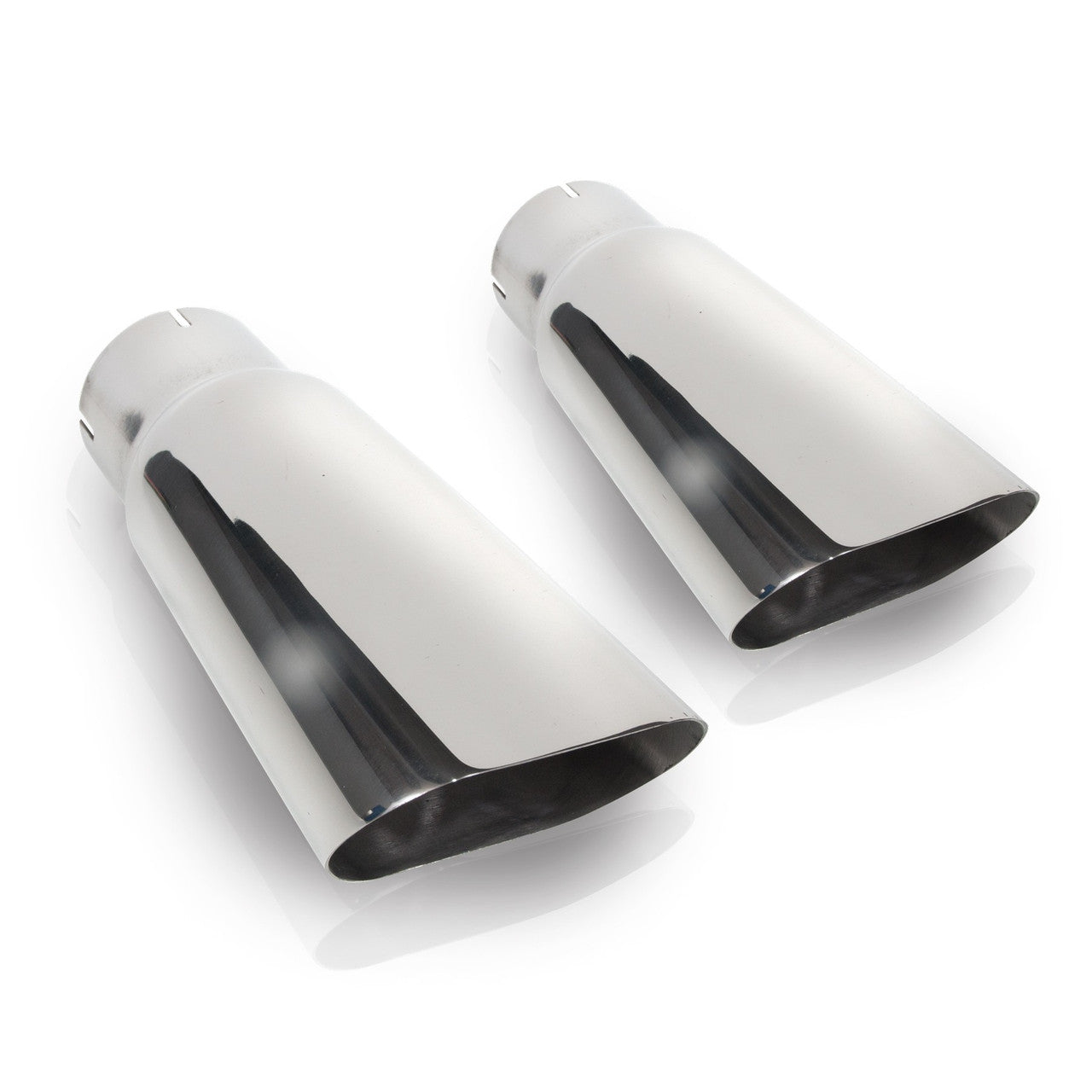 Stainless Works Flat Oval Exhaust Tips 2.5in Inlet (priced per pair)