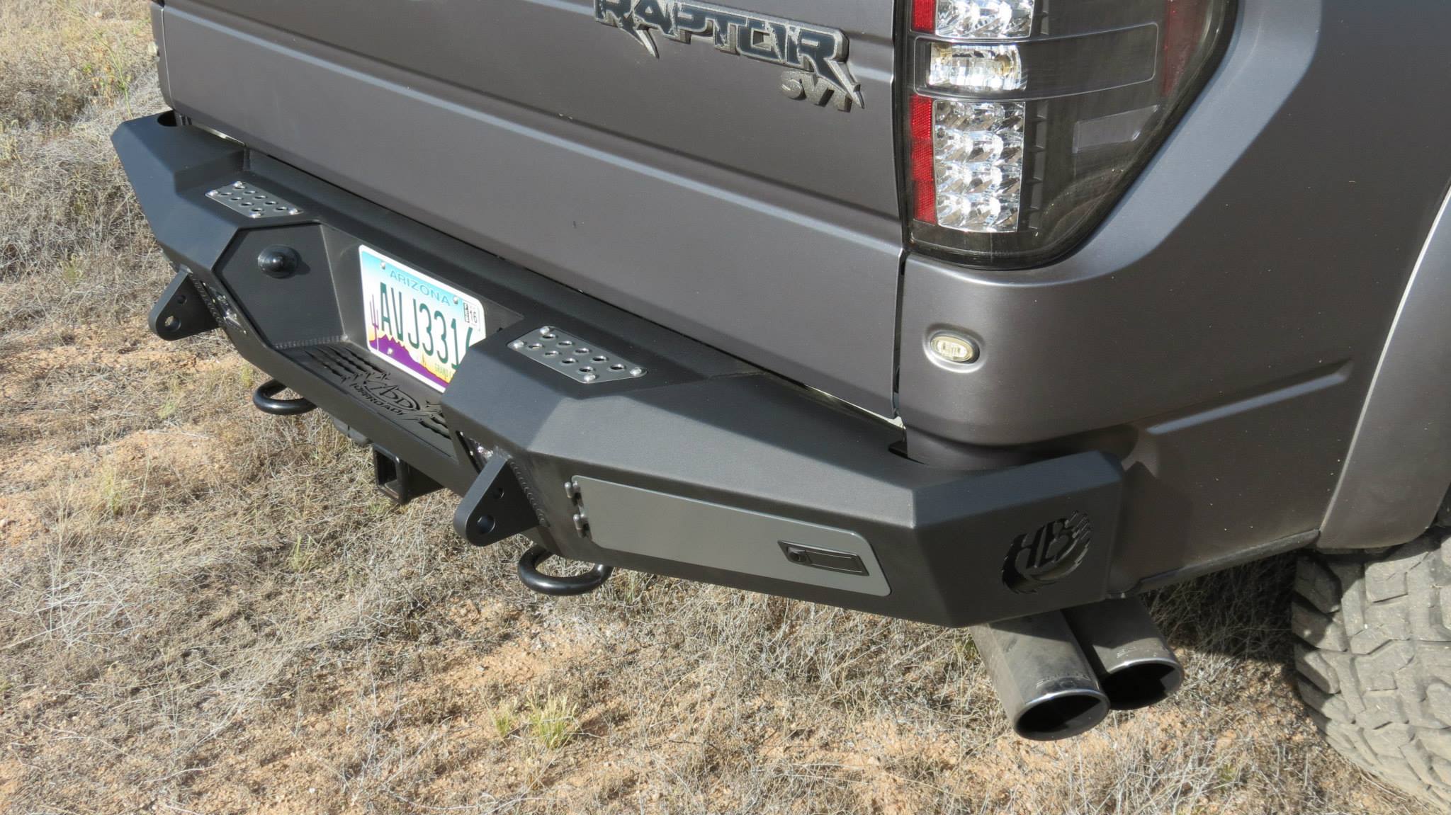 Addictive Desert Designs 10-14 Ford F-150 Raptor HoneyBadger Rear Bumper w/ Tow Hooks