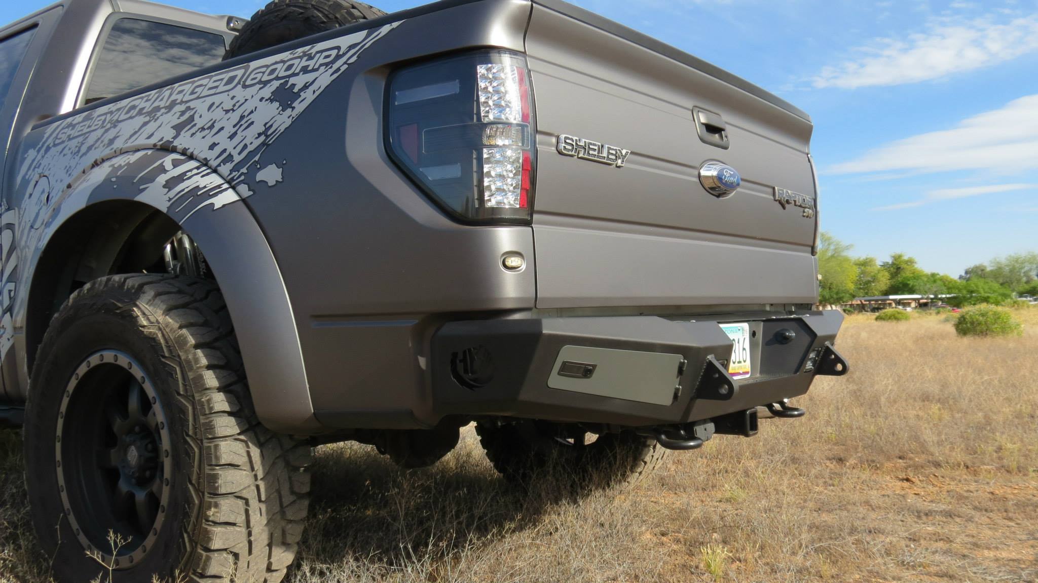 Addictive Desert Designs 10-14 Ford F-150 Raptor HoneyBadger Rear Bumper w/ Tow Hooks