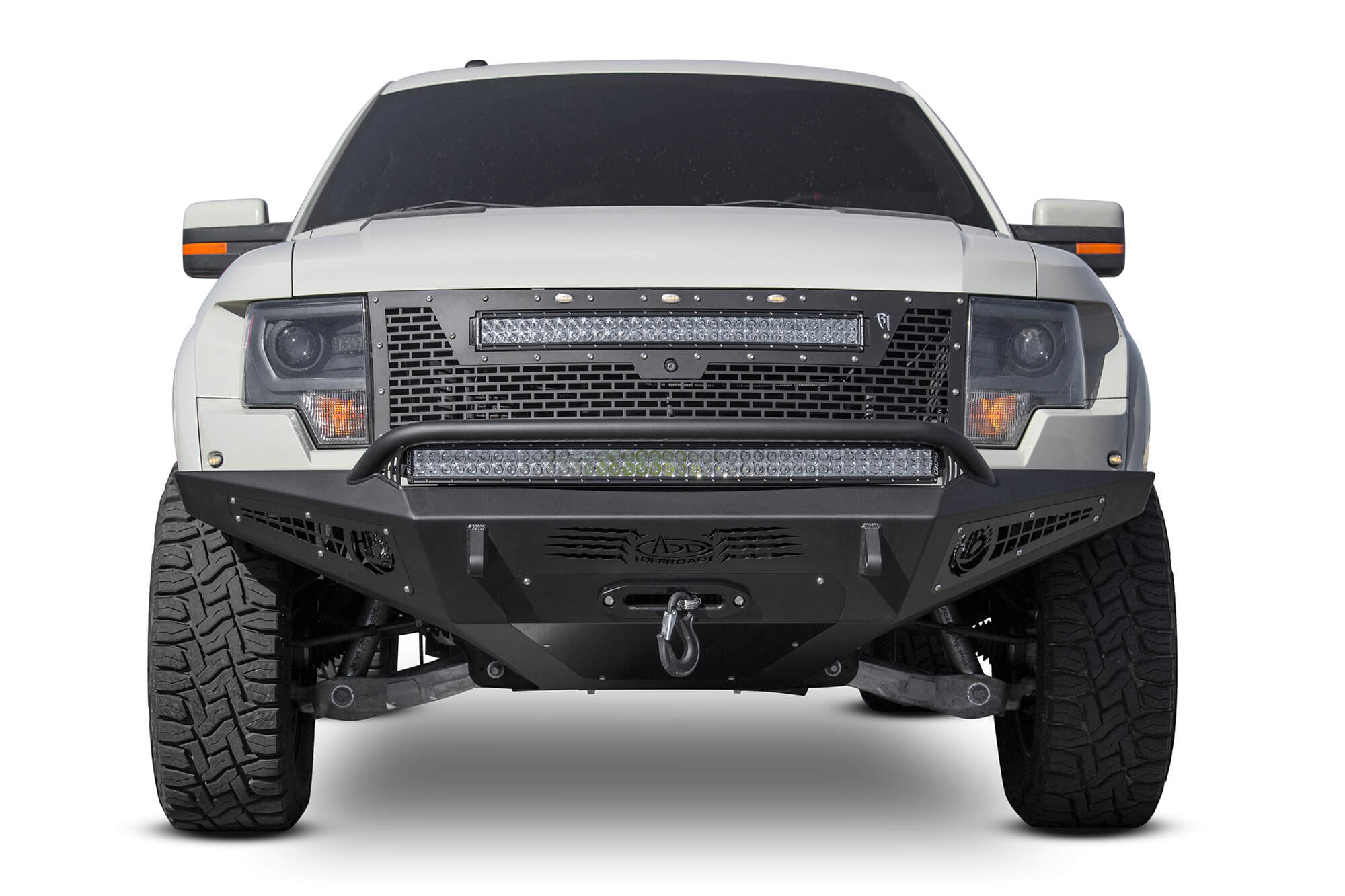 Addictive Desert Designs 10-14 Ford F-150 Raptor HoneyBadger Front Bumper w/ Winch Mount - 0