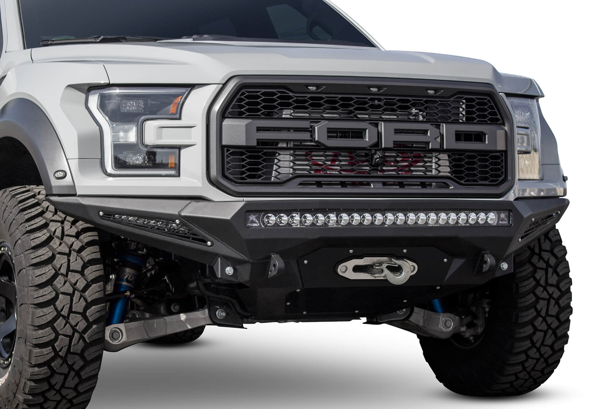 Addictive Desert Designs 17-18 Ford F-150 Raptor Stealth Fighter Front Bumper w/ Winch Mount