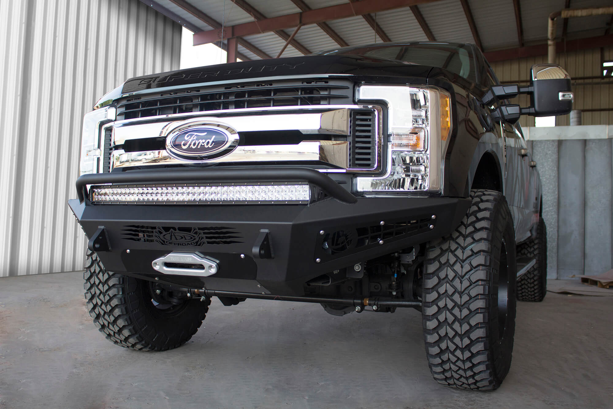 Addictive Desert Designs 17-18 Ford F-250 HoneyBadger Front Bumper w/ Winch Mount - 0