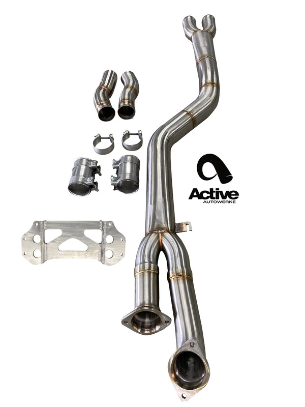 Active Autowerke G80/G82 M3/M4 Signature single mid-pipe with G-brace