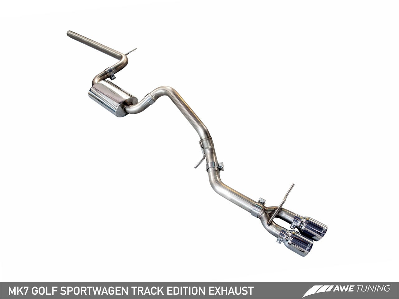 AWE Track Edition Exhaust for VW MK7 Golf SportWagen - Chrome Silver Tips (90mm)