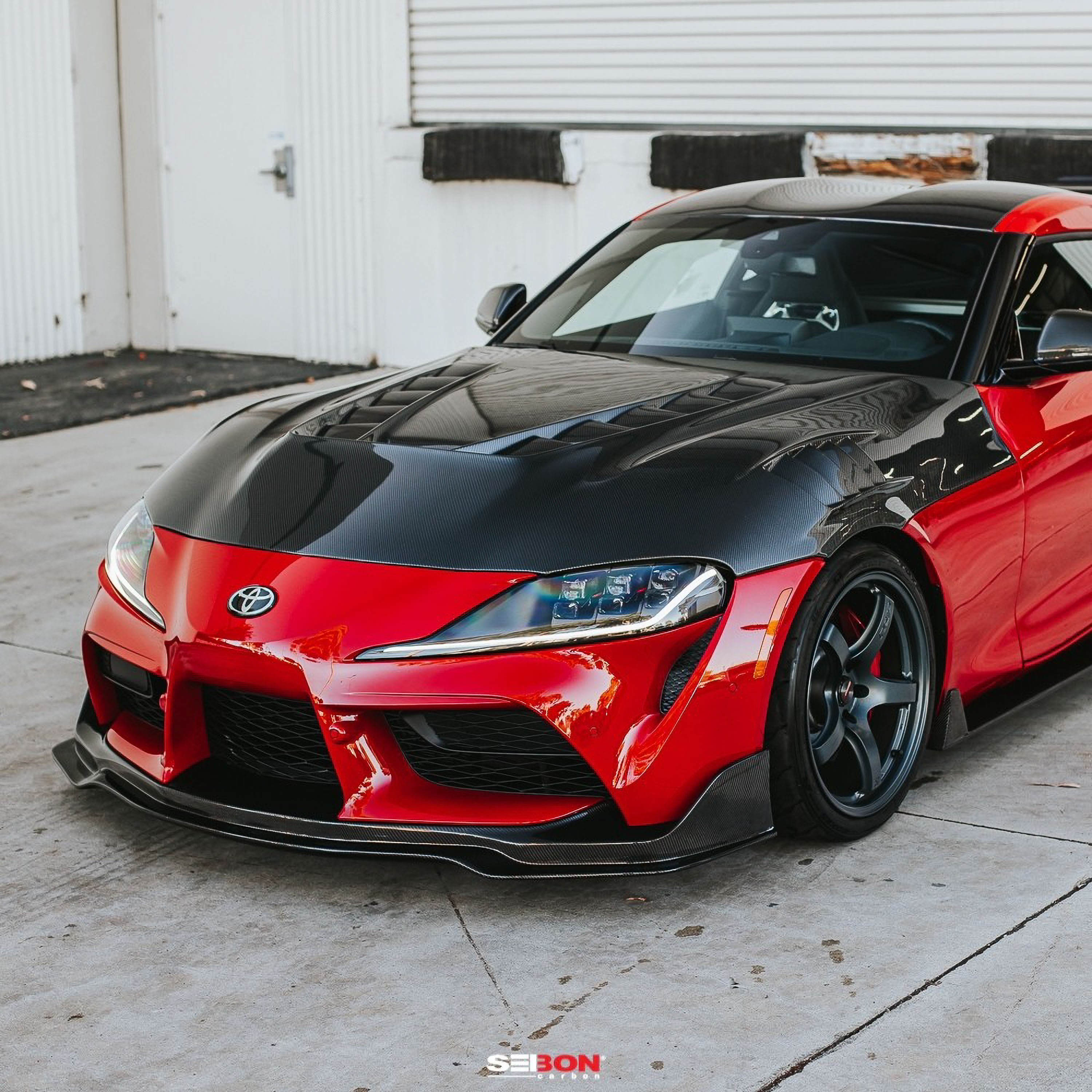 TV-style double sided carbon fiber hood for 2020-2024 Toyota GR Supra