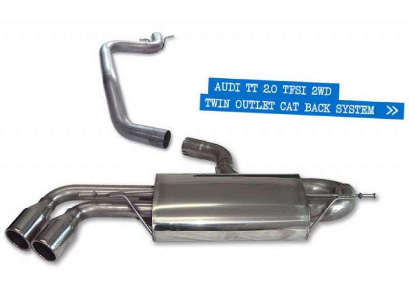 Milltek Cat Back - Polished Twin 90mm Jet Tips - MK2 TT 2.0T 2WD