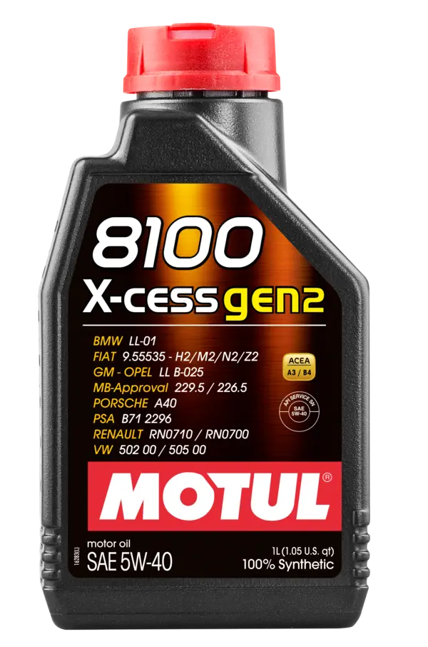 8100 X-CESS GEN2 5W-40 Engine Oil (1 Liter) - Motul 109774