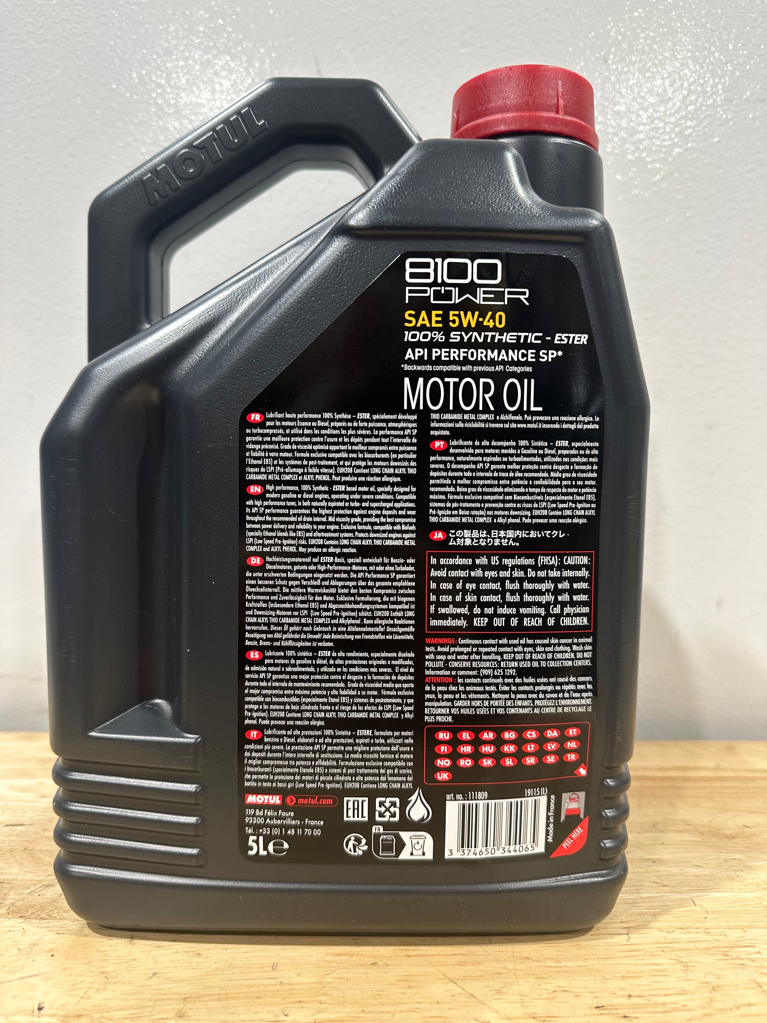 Motul Full Synthetic 5W-40 8100 Power 5L - 0