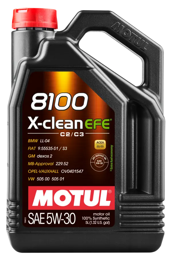 Motul Engine Oil 5W30 - Motul 109471 5-Liter - 8100 X-clean EFE - 5W-30 Synthetic