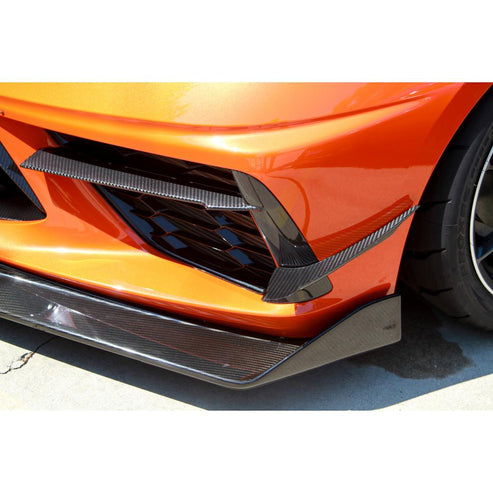 CARBON FIBER Front Bumper Canard Chevrolet Corvette C8 2020-UP - 0