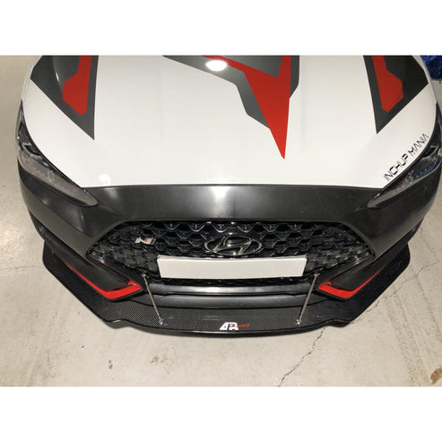 CARBON FIBER Wind Splitter With Rods Hyundai Veloster N 2019-Up - 0