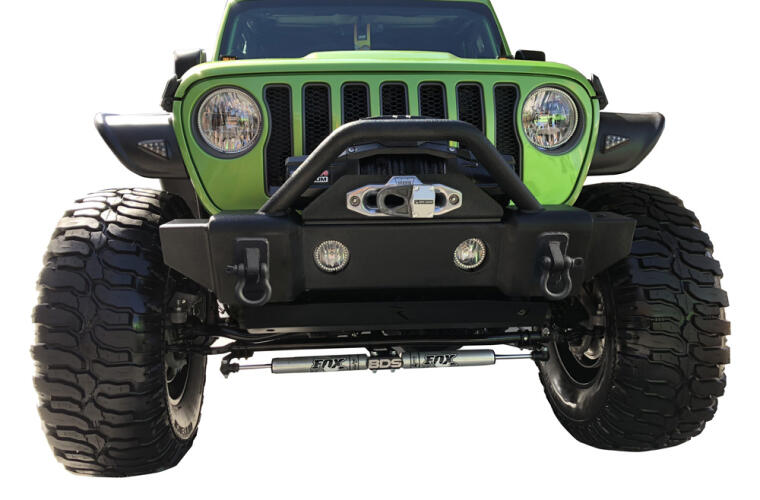 Rampage 2007-2018 Jeep Wrangler(JK) Recovery Bumper Stubby Front - Black - 0