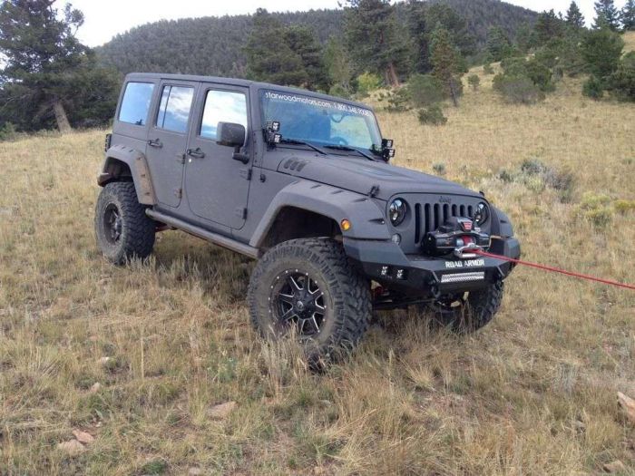 Road Armor 07-18 Jeep Wrangler JK Stealth Front Winch Bumper - Tex Blk - 0