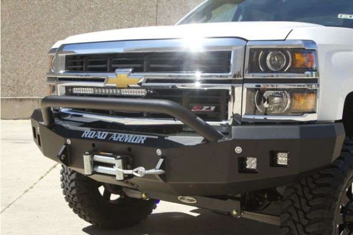 Road Armor 14-15 Chevy 1500 Stealth Front Winch Bumper w/Pre-Runner Guard - Tex Blk - 0