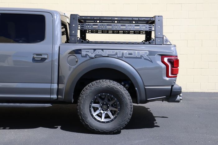 Road Armor 2007+ Toyota Tundra 5-1/2-6ft Bed TRECK Adj Bed Rack w/Brackets/Strap/Rails - Blk