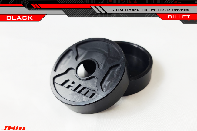 HPFP Fuel Pump Cover - Billet Aluminum for Bosch w fuel line (JHM) BLACK for B8 A4-A5-Allroad-Q5, C7 A6 and MK7-8V MQB 2.0T - 0