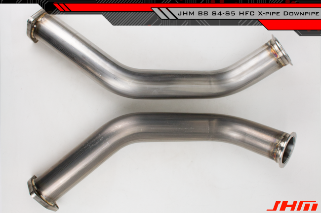 Exhaust - COMPLETE - High-Flow Cat Downpipes with X-Pipe and Integrated Baffle System (JHM Combo) for the B8 S4-S5 Q5-SQ5 C7 A6-A7 3.0T w/ 2.5" CB Connection