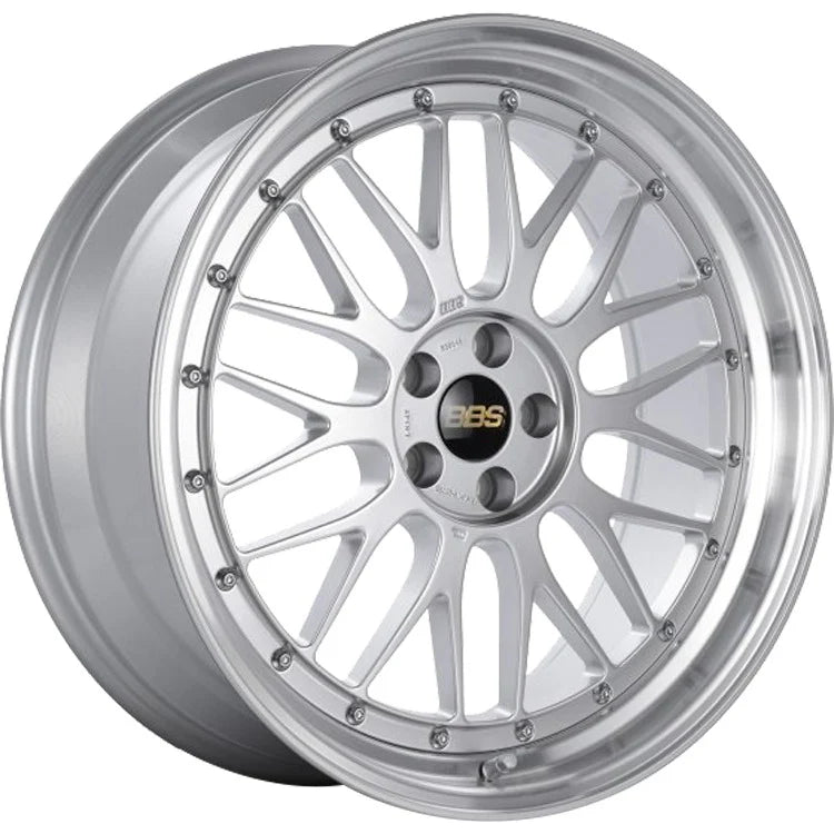 BBS LM 18x8.5 5x112 ET35 Diamond Silver Center Diamond Cut Lip Wheel - 82mm PFS Required