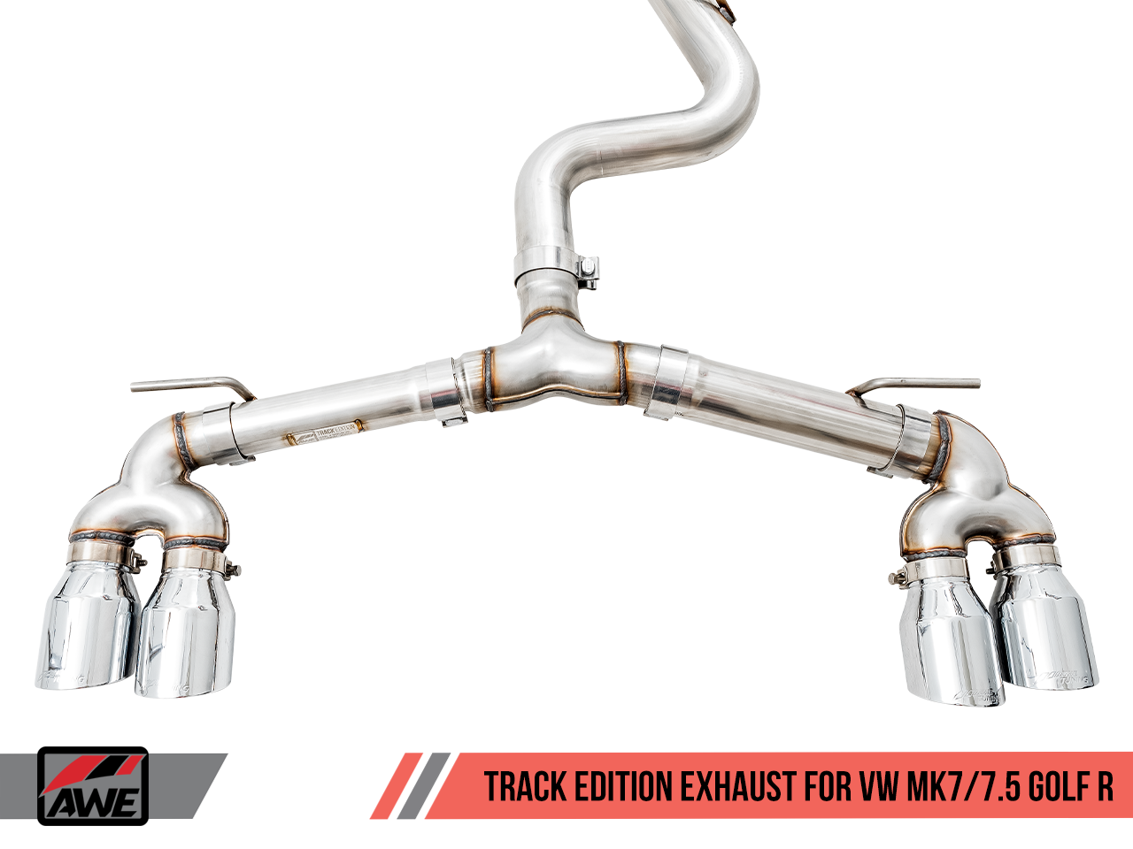 AWE Tuning Mk7 Golf R Track Edition Exhaust w/Chrome Silver Tips 102mm - 0