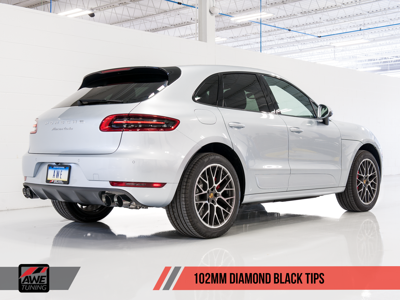 AWE Track Edition Exhaust System for Porsche Macan S / GTS / Turbo - Diamond Black 102mm Tips