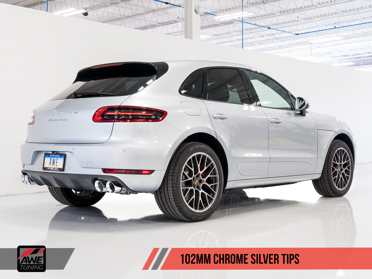 AWE Track Edition Exhaust System for Porsche Macan S / GTS / Turbo - Chrome Silver 102mm Tips