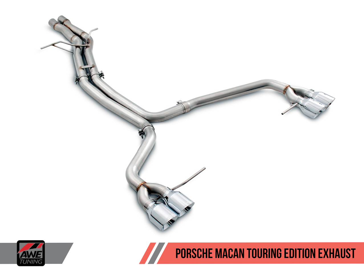 AWE Touring Edition Exhaust System for Porsche Macan S / GTS / Turbo - Chrome Silver 102mm Tips