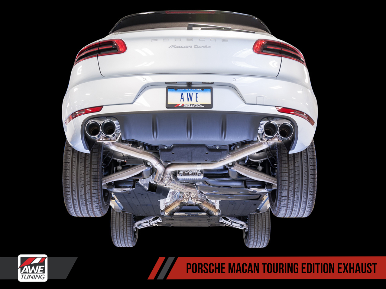 AWE Touring Edition Exhaust System for Porsche Macan S / GTS / Turbo - Chrome Silver 102mm Tips - 0