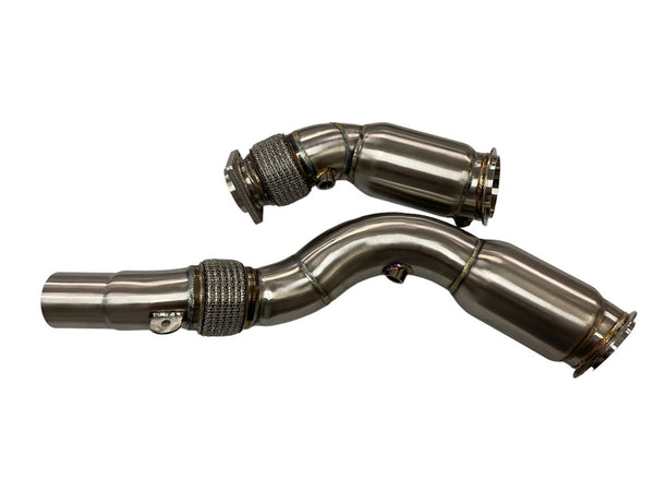 MAD US S55 Catted Downpipes M2C M3 M4 W/ Flex Section | MAD-2050