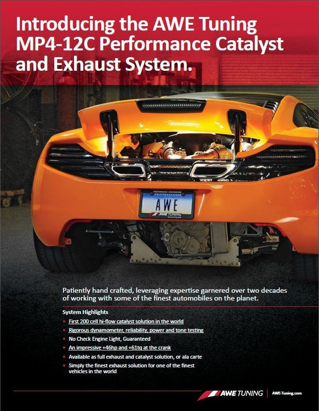 AWE Performance Exhaust for McLaren MP4-12C - Machined Tips - 0