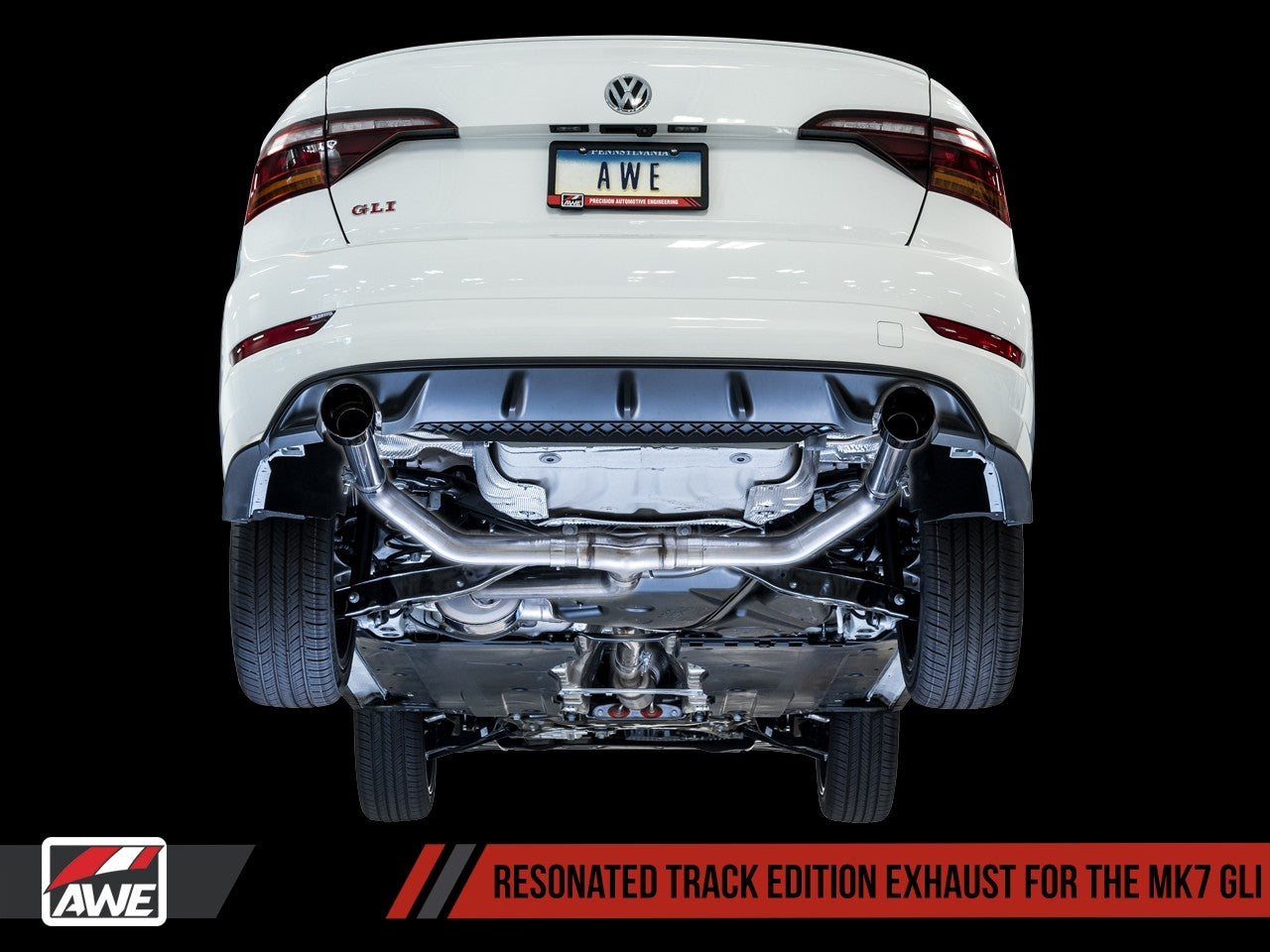 AWE Track Edition Exhaust - Resonated - for MK7 Jetta GLI w/ High Flow Downpipe (not included) - Diamond Black Tips