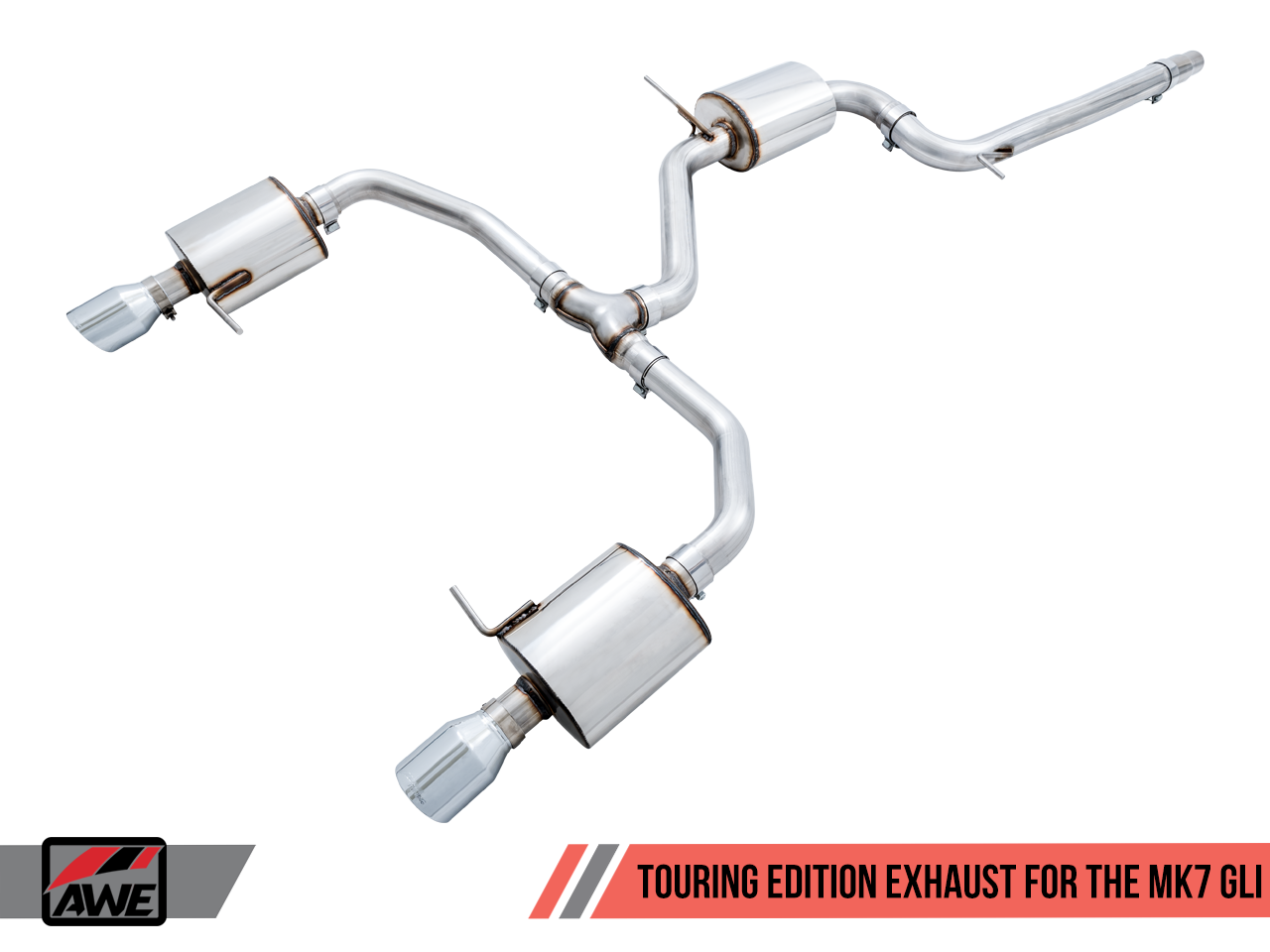 AWE Touring Edition Exhaust for MK7 Jetta GLI w/ High Flow Downpipe (not included) - Chrome Silver Tips