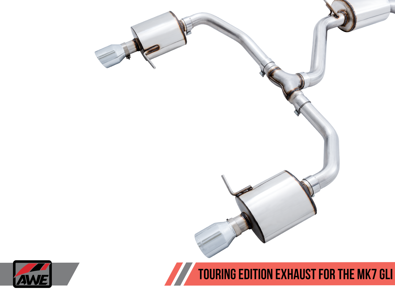 AWE Touring Edition Exhaust for MK7 Jetta GLI w/ High Flow Downpipe (not included) - Chrome Silver Tips - 0