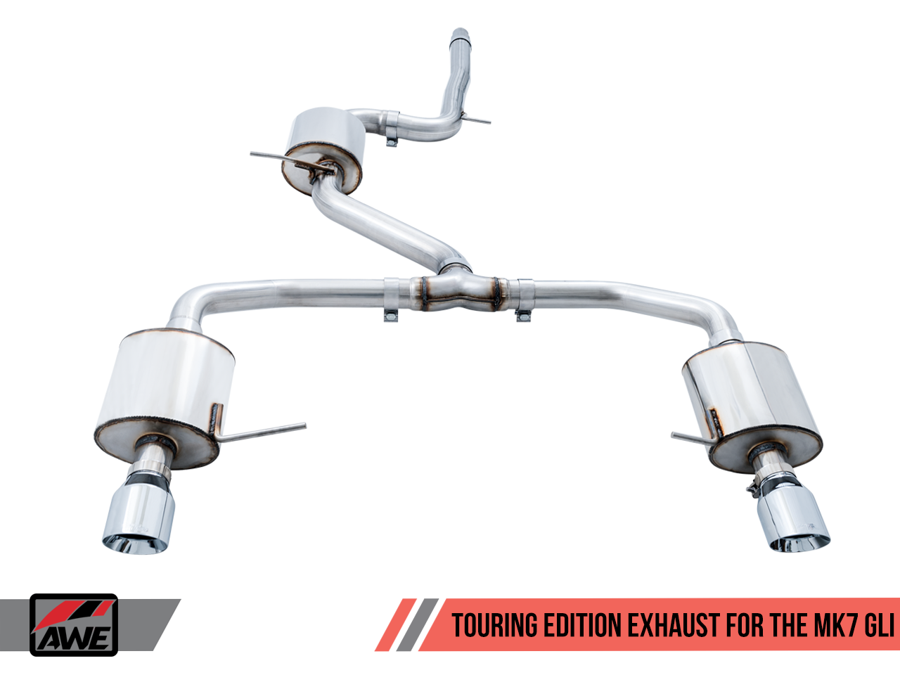 AWE Touring Edition Exhaust for MK7 Jetta GLI w/ High Flow Downpipe (not included) - Chrome Silver Tips