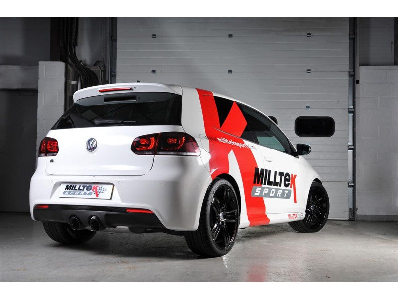 Milltek 2.75" Resonated Cat Back Exhaust - Black Velvet Tips - MK6 Golf R