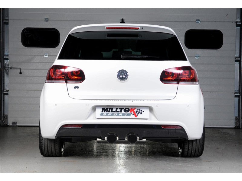 Milltek 2.75" Resonated Cat Back Exhaust - Black Velvet Tips - MK6 Golf R