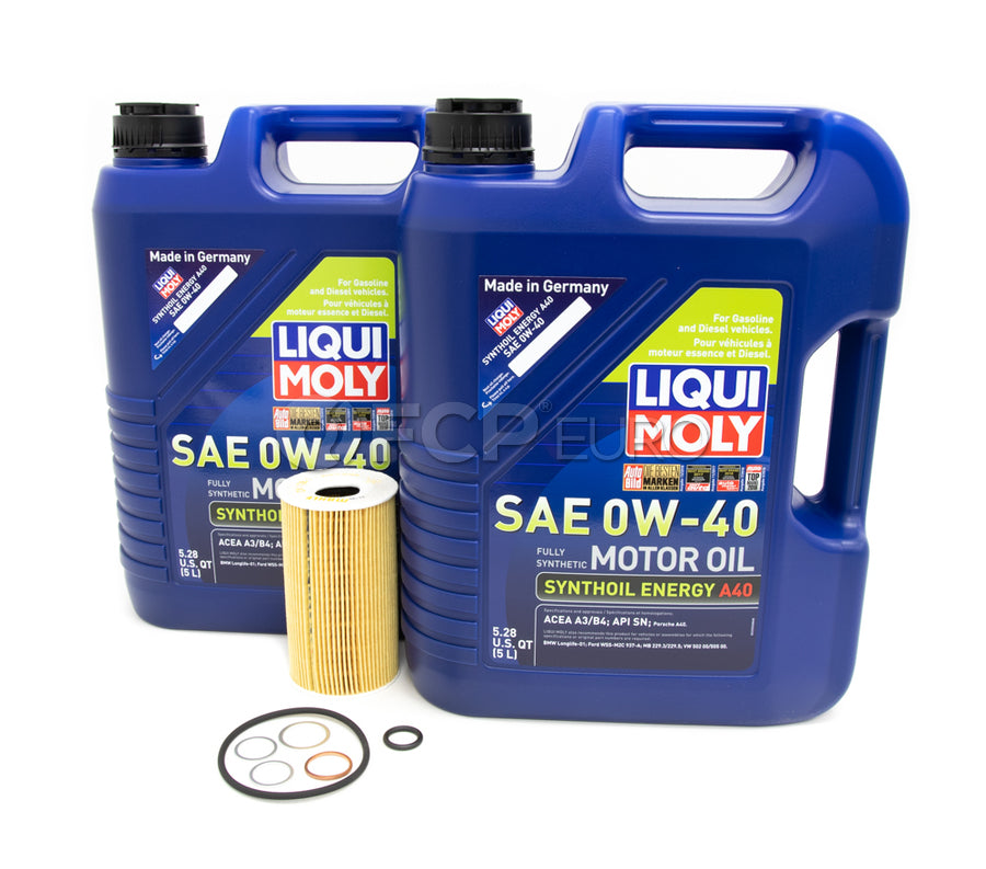 Porsche Engine Oil Change Kit (0W-40) - Liqui Moly/Mahle 538470KT