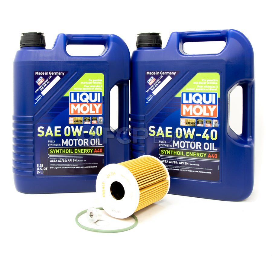 Porsche Engine Oil Change Kit (0W-40) - Liqui Moly/Mahle 92AOILKT3