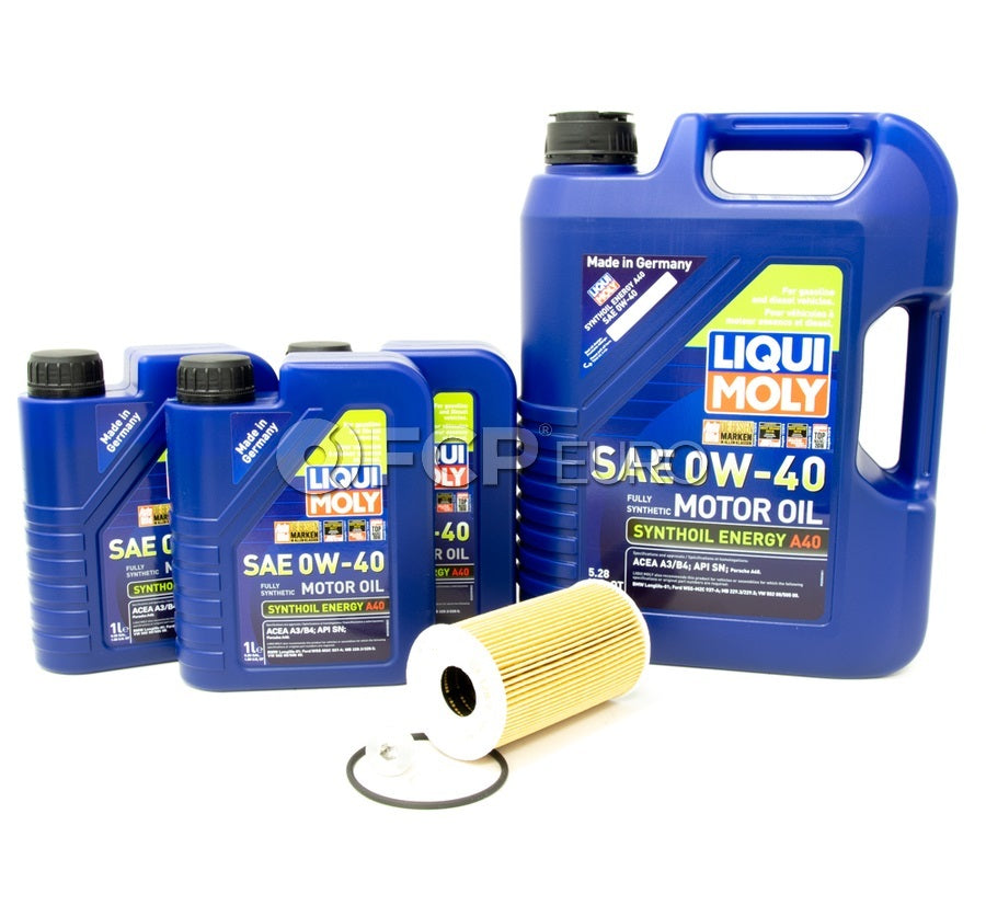 Porsche Engine Oil Change Kit (0W-40) - Liqui Moly/Hengst 987OILKT1