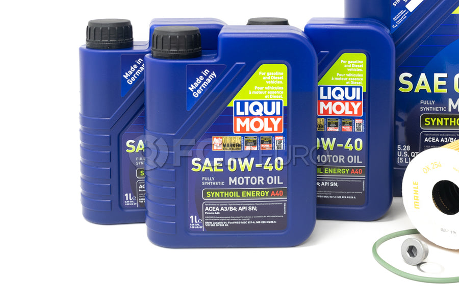 Porsche Engine Oil Change Kit (0W-40) - Liqui Moly/Mahle 95BOILKT3