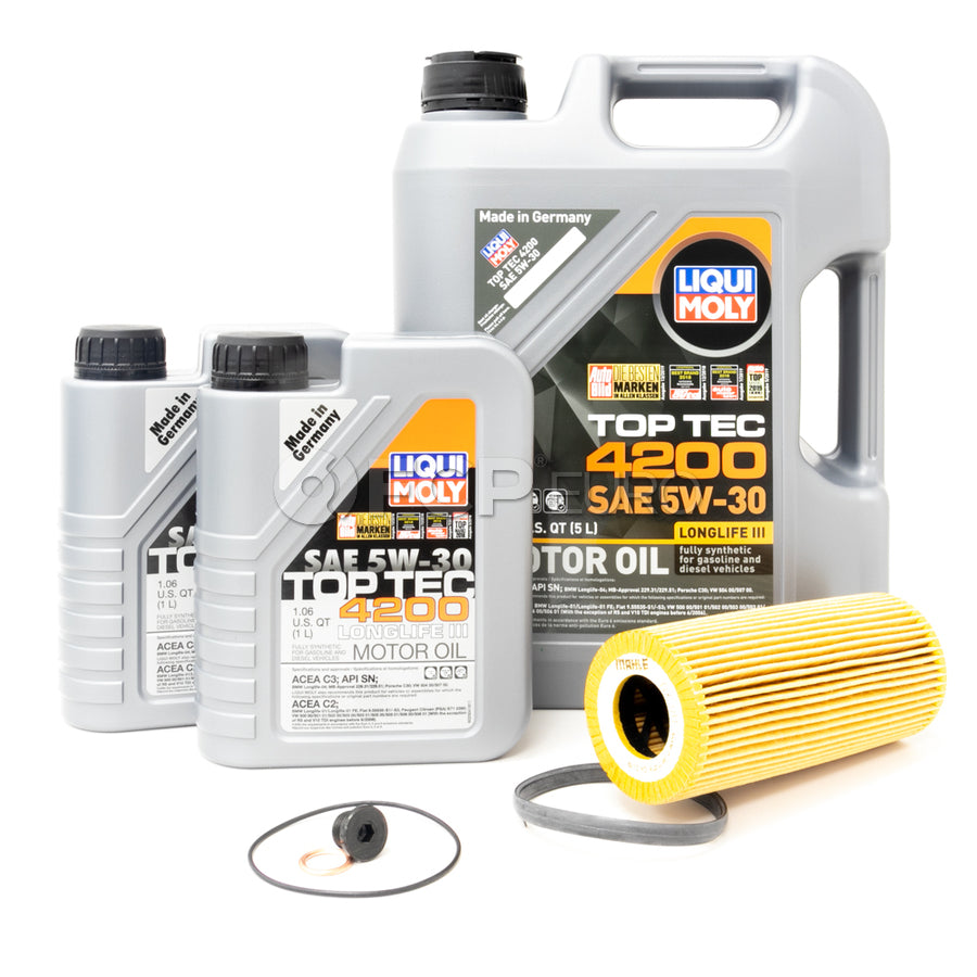 Porsche Engine Oil Change Kit (5W-30) - Liqui Moly/Mahle 970HYBRDOILKT