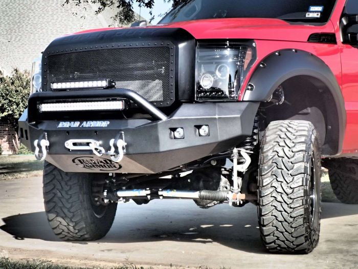 Road Armor 11-16 Ford F-250 Stealth Front Winch Bumper w/Pre-Runner Guard - Tex Blk - 0