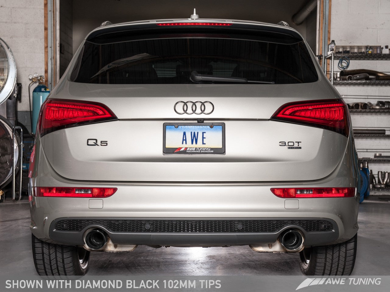 AWE Touring Edition Exhaust for 8R Q5 3.0T Dual Outlet, Diamond Black Tips