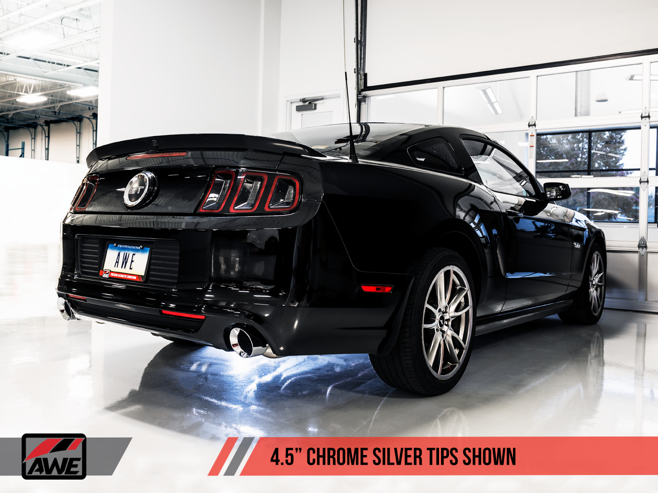 AWE Touring Edition Axle-back Exhaust for the S197 Ford Mustang GT - Chrome Silver Tips