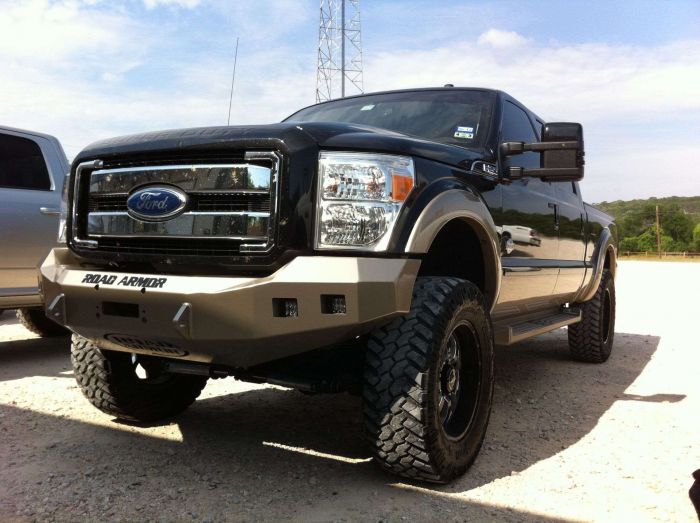 Road Armor 11-16 Ford F-250 Stealth Front Winch Bumper - Tex Blk - 0