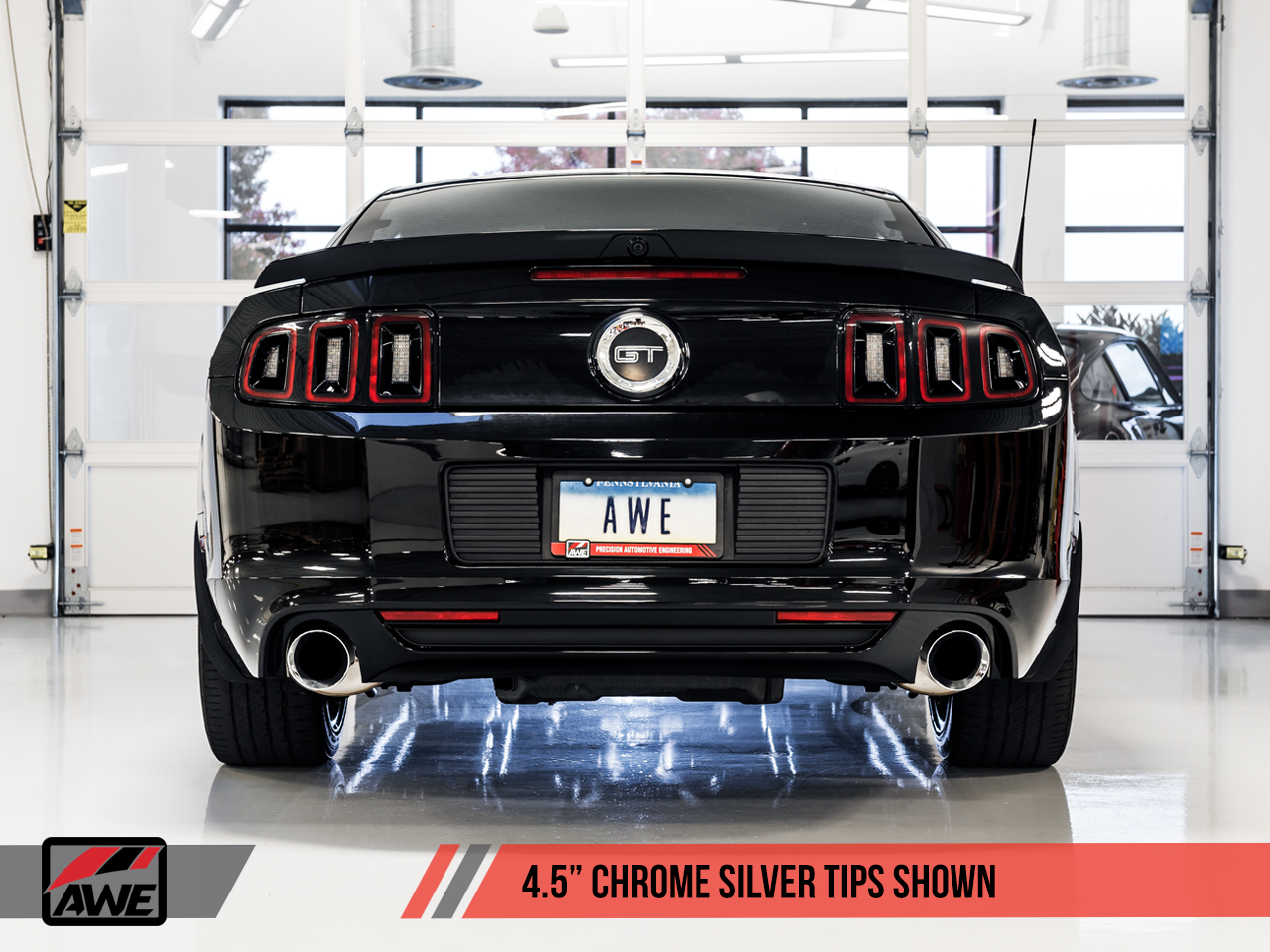 AWE Touring Edition Axle-back Exhaust for the S197 Ford Mustang GT - Chrome Silver Tips